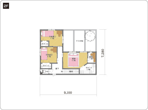 中庭のある家の図面